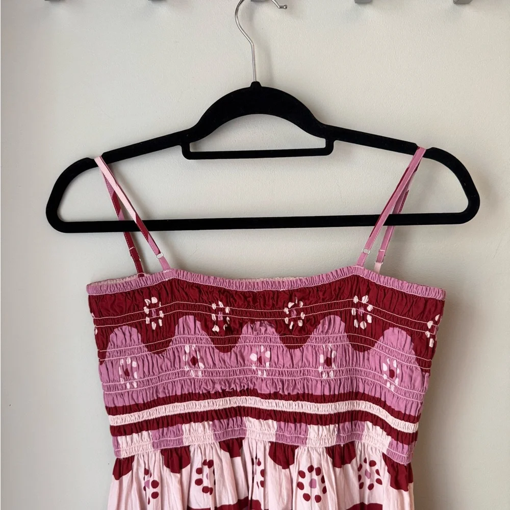 Madewell Pink & Dark Pink Floral Smocked Mini Dress - Picture 4 of 11